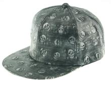 Ladies Hot Selling Skull Printing Pu Snapback Cap
