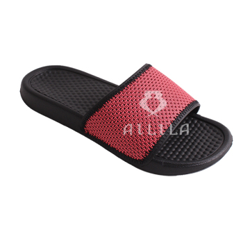 Simple women black red slippers