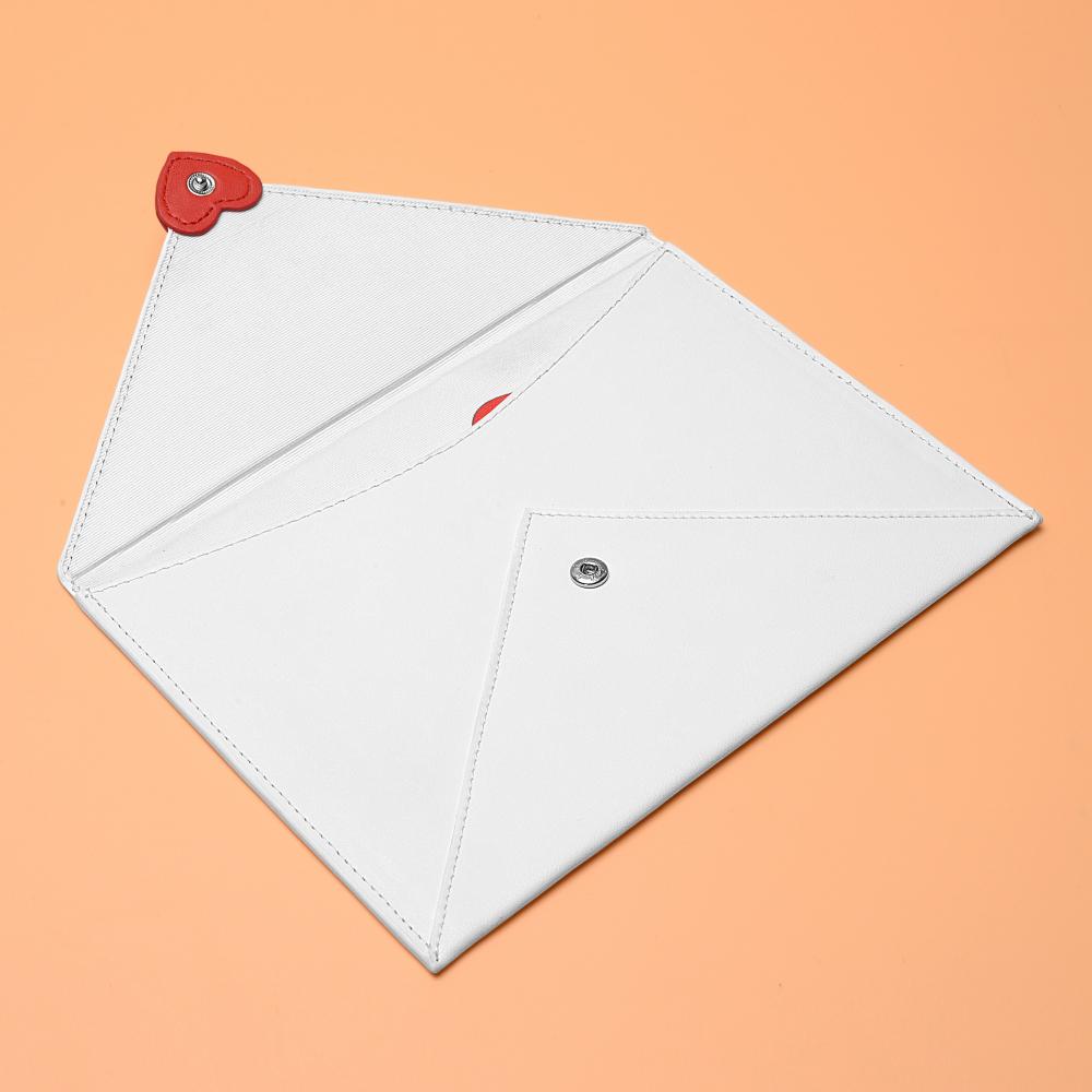 White Love A4 A4 Envelop Clutch Magnet Document Bag