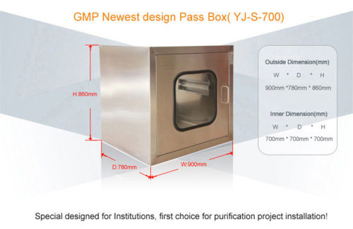 Automatic Stainless Steel Air Shower Pass Box For Lab Rooms , 900×780×860mm