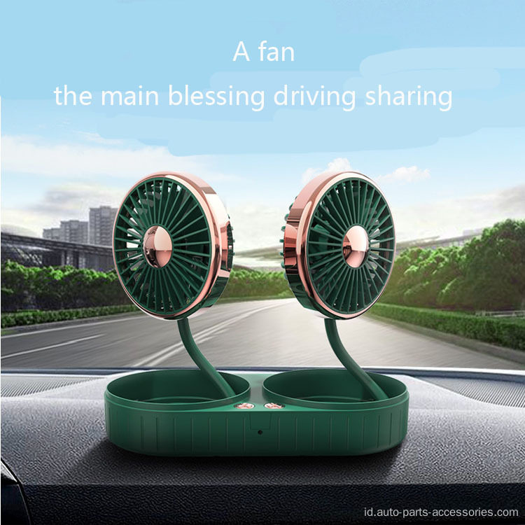 Double Head Double Head Shaking USB Car Fan