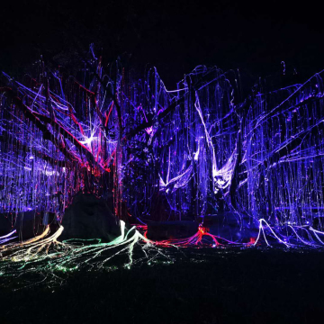 Colorful Waterfall Avatar Trees with Fiber Optic Lighting for Christmas Festival