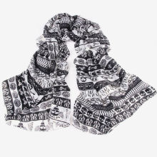 Stylish Muslim Skull Silk Hijab Scarf