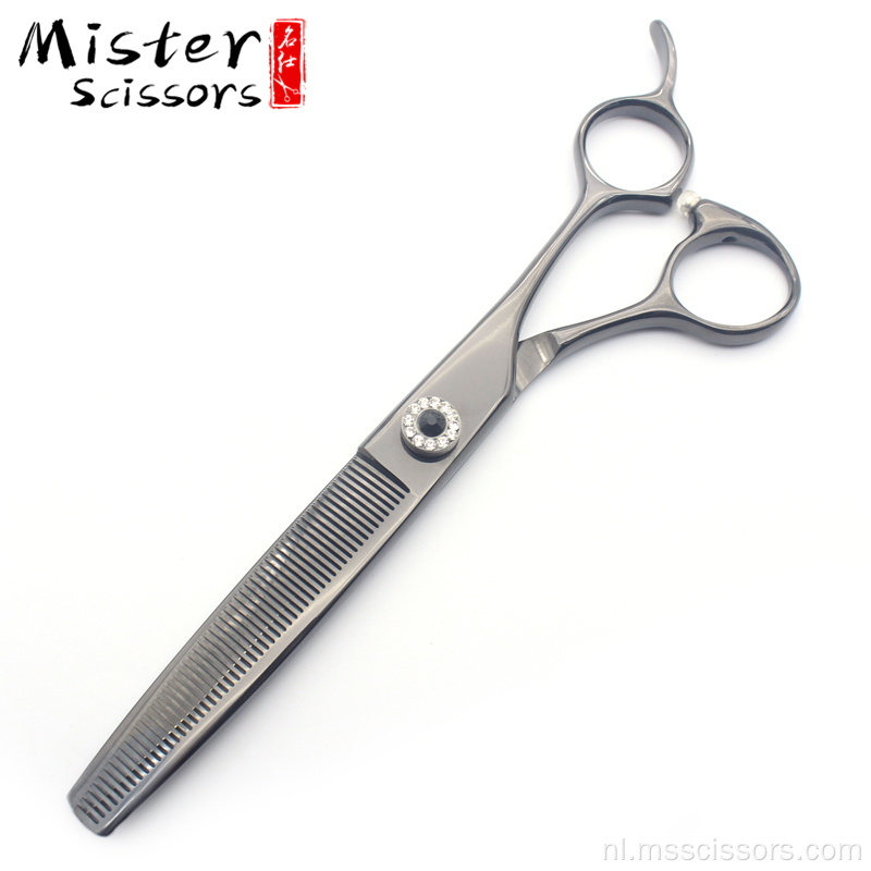 Midnight Black Professional Hoge Kwalse PET -verzorging Dunning Scissors Kit 6,5 inch 440c roestvrij staal