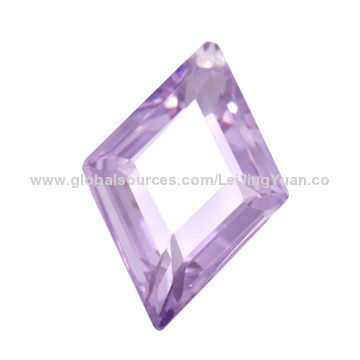 Rhombus-shaped purple color CZ cubic zirconiaNew