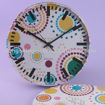 Round tin clock metal wall clock tin gift