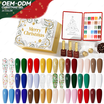 JTING Christmas Gel Nail Polish Collection - 24 Colors New Year Festival OEM Private Label
