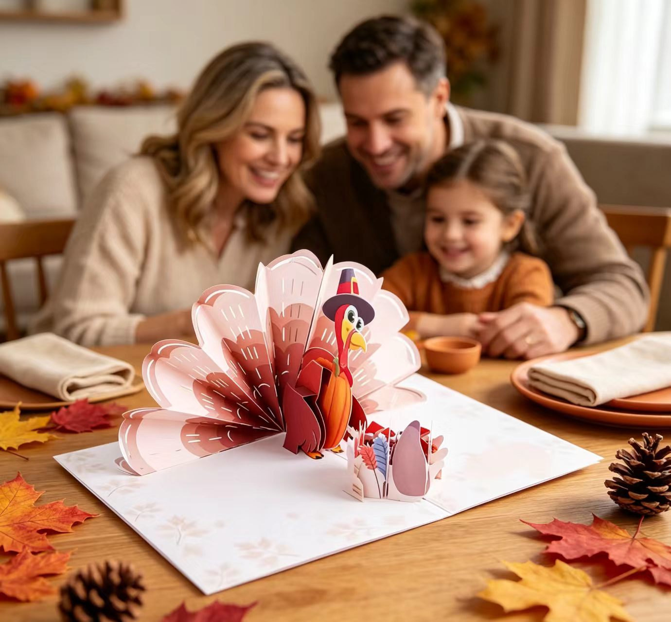 Wyskakująca karta Święta Dziękczynienia Pop up thanksgiving card