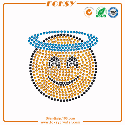 Smiling Face with Halo emoji rhinestone iron