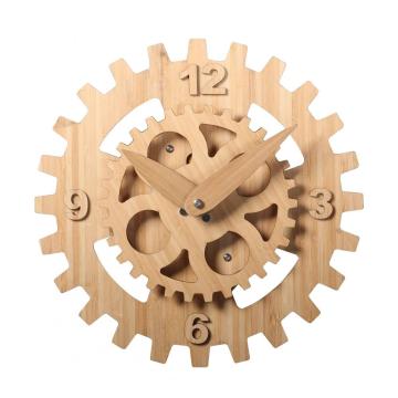 Horloge murale à engrenages en bois de 16 pouces