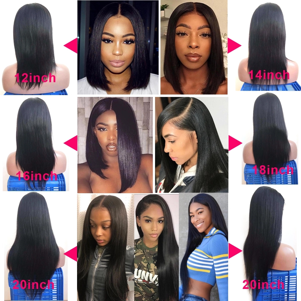 Wholesale Virgin Hair Vendors 100% Brazilian Human Hair Wig Long Black Straight Hair Wig Cheap Lace Frontal 13x4 Wig