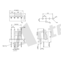 2,54 mm de conector de wafer 180 ° com Boss AW2543VD-04P-X