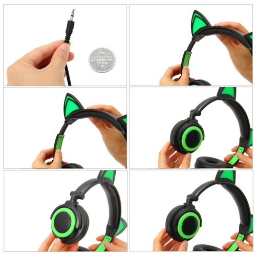 wholesale factory price headphone wired cat ear