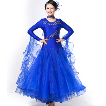 New fashion lady yellow waltz dancing dress