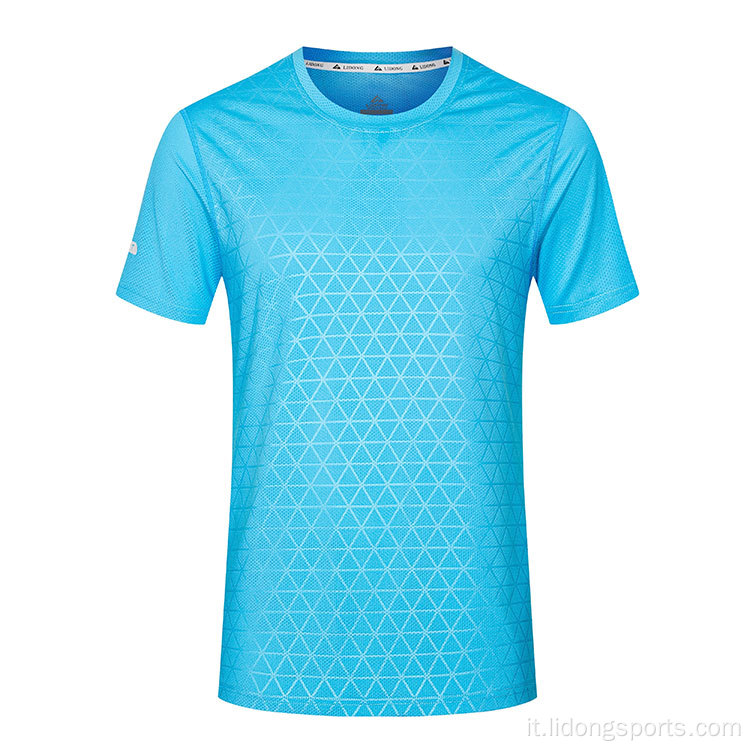 T-shirt da allenamento sportivo per uomini semplici personalizzati all&#39;ingrosso