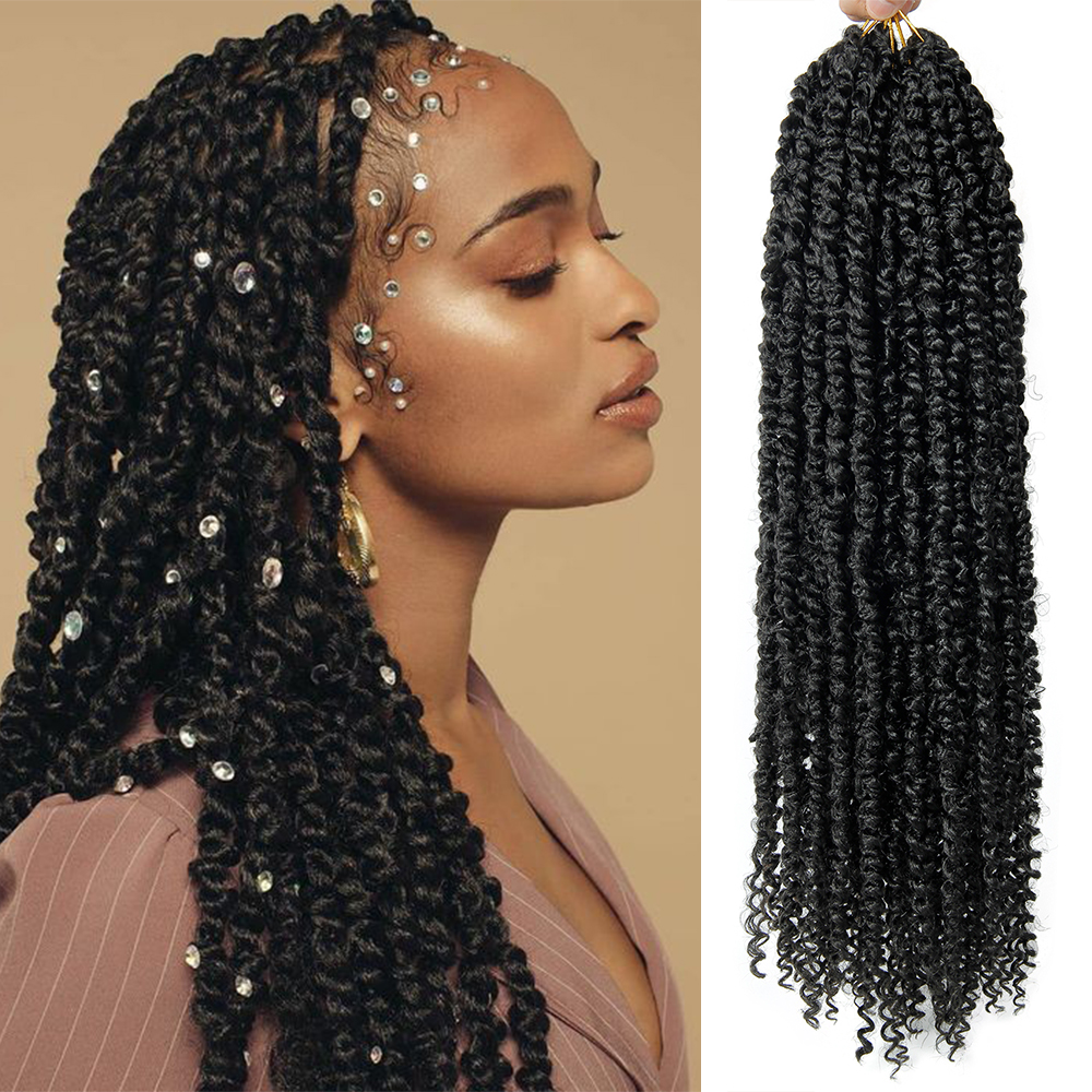 Synthetic Hair Extension Pre Twisted Passion Twist Crochet Braid Hair Pre-looped Fluffy Synthetic Braiding Hair