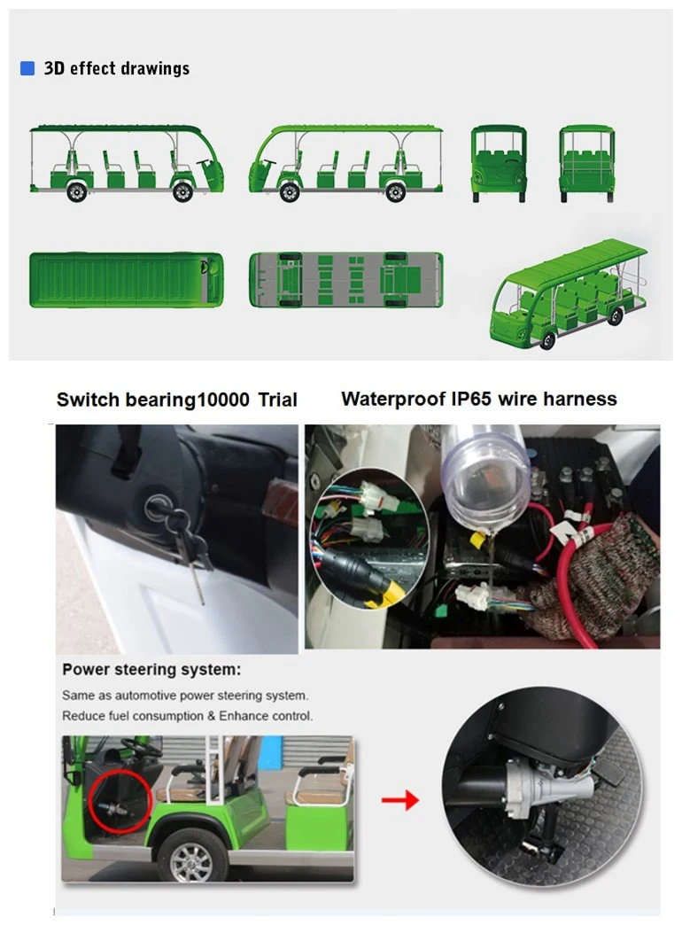 High Class Battery off Road Sigthseeing Bus Ce Approved