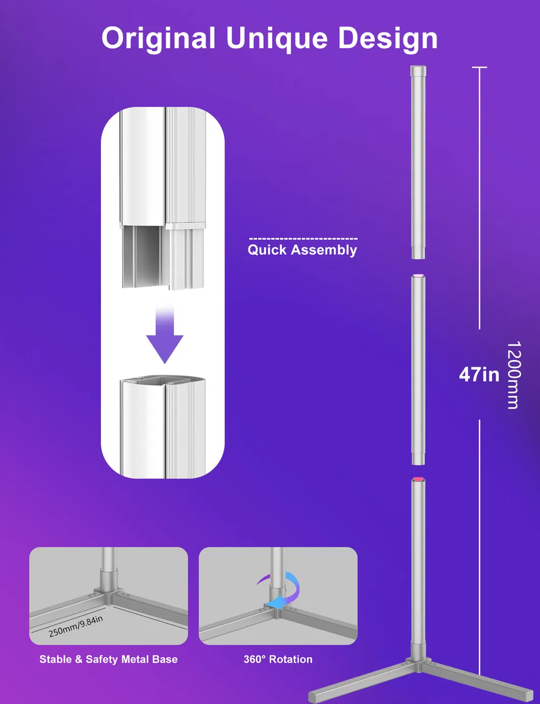 RGB Colorful Smart Floor Lamp with Bluetooth and WiFi Control