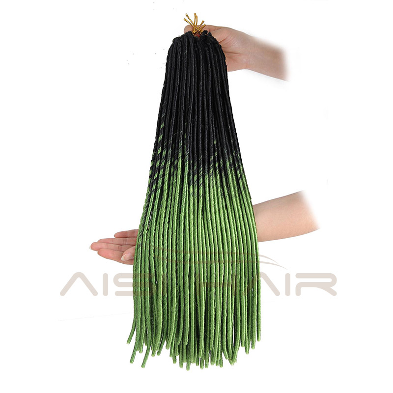 Synthetic Ombre Three Tone Color Dreadlocks Braid Hair Long Hair Extensions Braiding Heat Resistant Fiber