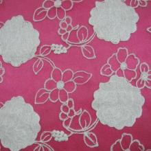 Lace Fabric, White Rayon Threads Embroideries on White Tulle