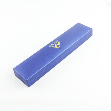 Blue Plastic Leatherette Paper Chain Bracelet Box