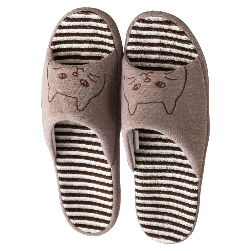 cheap wholesale High Quality China household floor cotton fabric flat open toe slippers