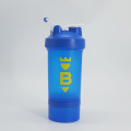 Shaker protéiné bleu 450ml avec pot de stockage 150cc