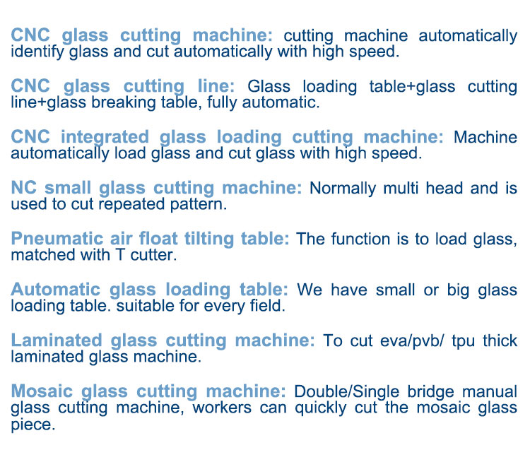 Customization Size CNC Glass Cutting Machine Price List