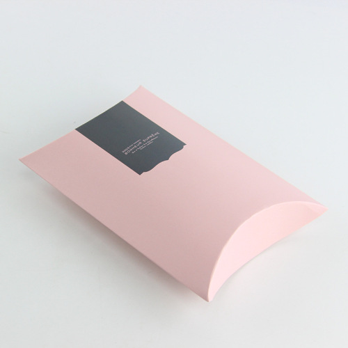 Mini caja de almohada de papel de regalo de extensión de cabello rosa