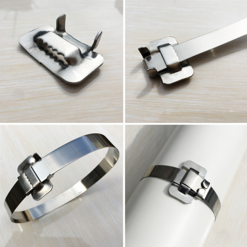 Tali pita stainless stainless steel yang dapat disesuaikan tali pengikat stainless stainless steel dan gesper