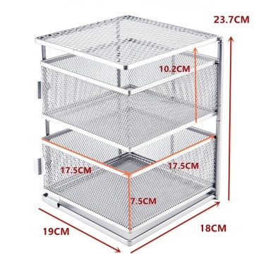 Square rotating two-layer storage box mesh metal