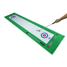 Portable Floor Curling Game with Pushing Sticks for Families