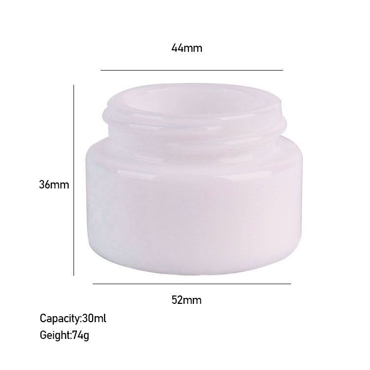 Luxury design cosmetic white porcelain bottle 30g glass cream jar with screw lid