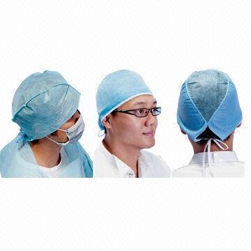 1-ply Surgeon Cap with Ellipse Top, Measures 62 x 13cm