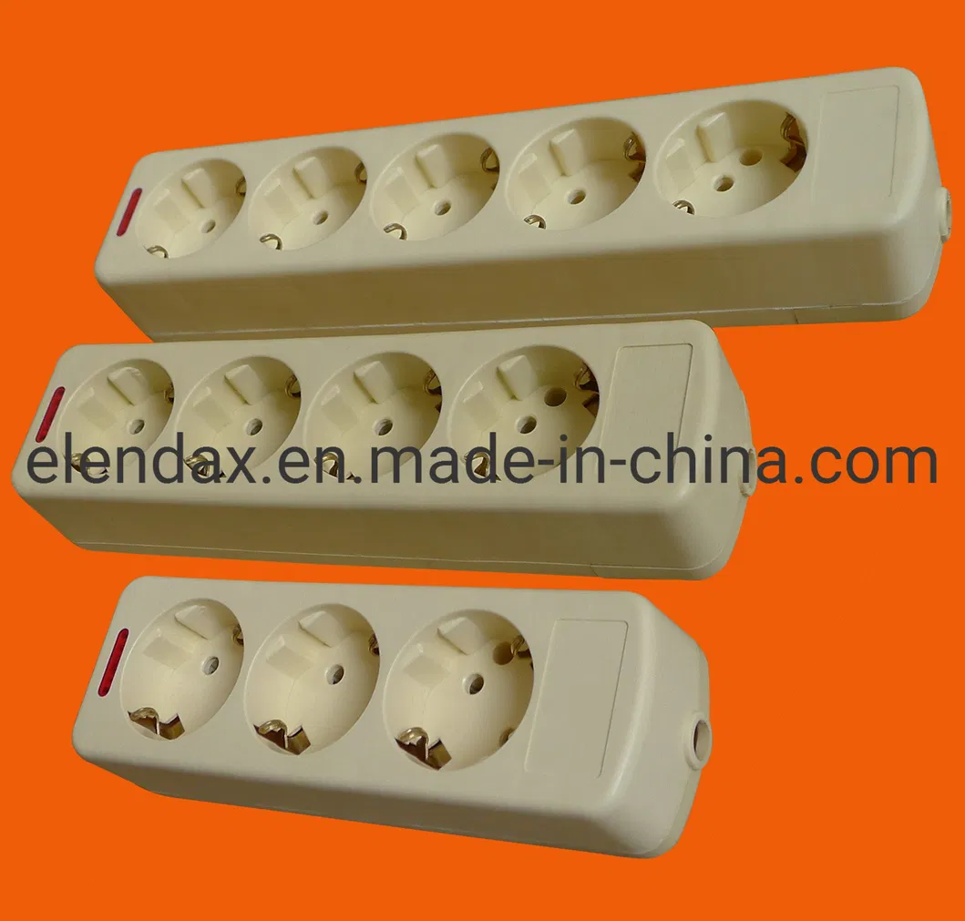 10/16A Europe 3 Way Power Extension Socket with Lamp (E9003E)