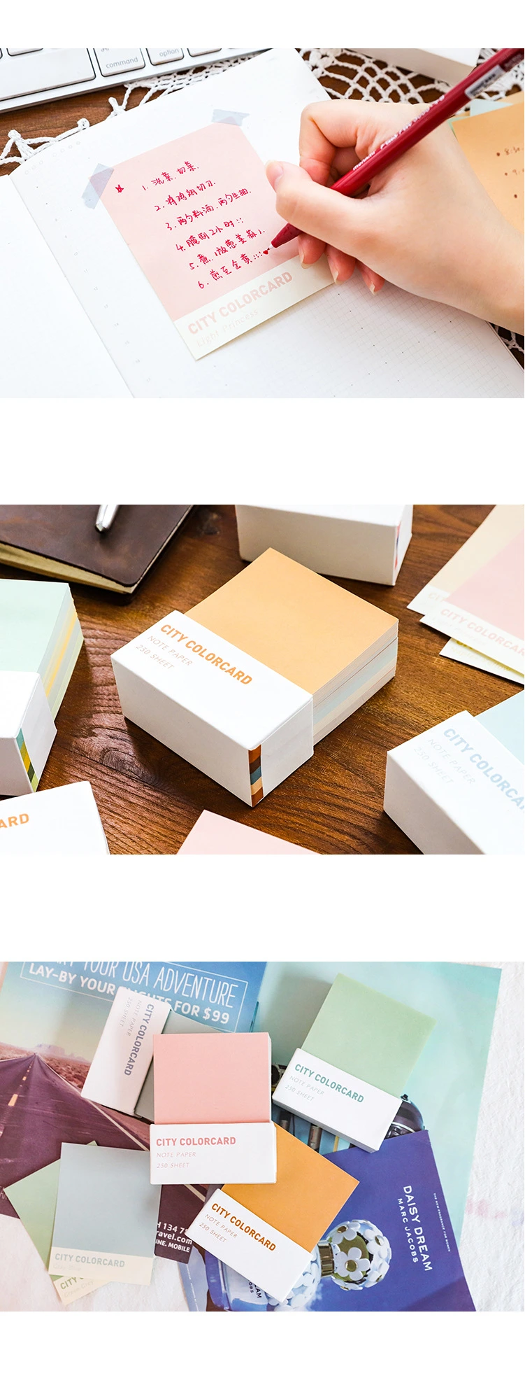 Color Card Paper Memo Notes Pad
