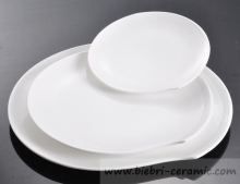 14 inch elegant pure white restaurant and hotel porcelain pasta plates dishes