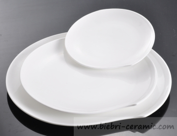 14 inch elegant pure white restaurant and hotel porcelain pasta plates dishes