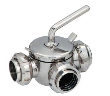sanitary stainless steel tee plug valve