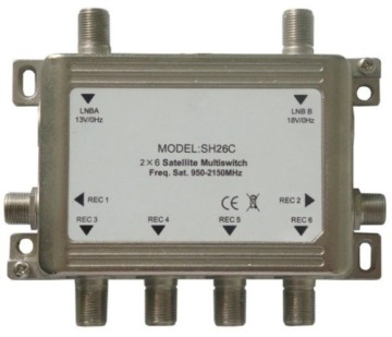 2 In 6 Out Satellite Multiswitch For Directv System 