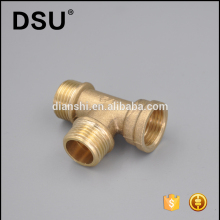 reduced tee male x male x female thread brass fitting tee