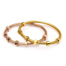Custom Rose Gold Plated Stainess Steel Nuts Bangle