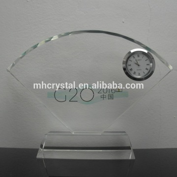 personalized Crystal Glass table clock MH-C0195