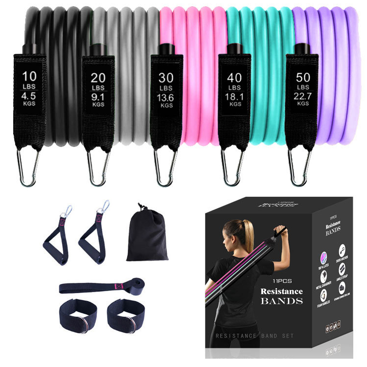 11 pcs Hip Long Fitness Resistance Bands Set