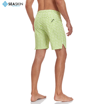 Seaskin Adult Men Logo Custom Polyester Gym Running Sport Fitness Beach Shorts