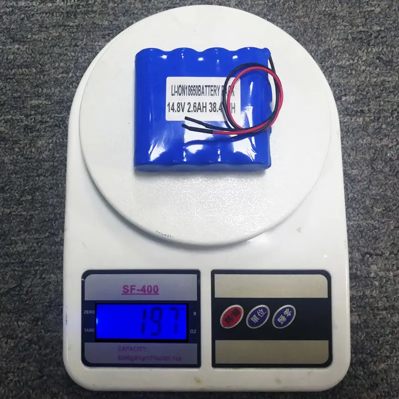 4s1p 14.4V 14.8V 18650 2600mAh Rechargeable Lithium Ion Battery Pack with PCM and Connectors