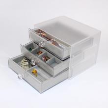 Boîte de rangement de bijoux acrylique transparente de haute qualité