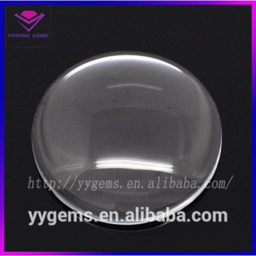 Clear Glass Round Cabochon 25mm White Synthetic Glass Gems