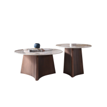 Italian Luxury Rock Plate Round Small Coffee Table