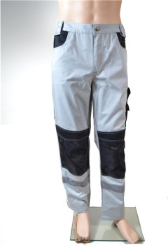 Gray/Black Polyester Cotton Pants